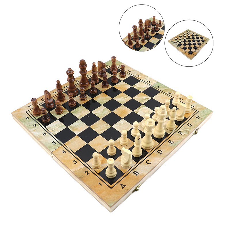 3-ü 1-də Şahmat  dama nərd dəsti taxta şahmat 48x48 sm